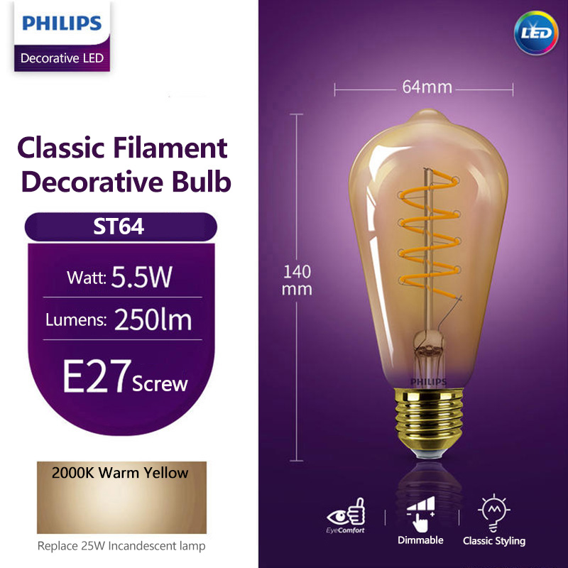Philips LED Decorative Bulb ST - огляд і ціна Philips Bulb Led Classic