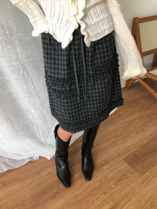 Retro College Girl Half Skirt  - огляд і ціна Korean Girls Lifestyle