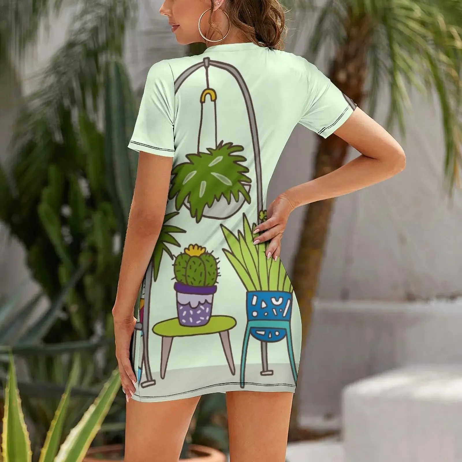 Plant life Short-Sleeved Dress - огляд і ціна Korean Girls Lifestyle