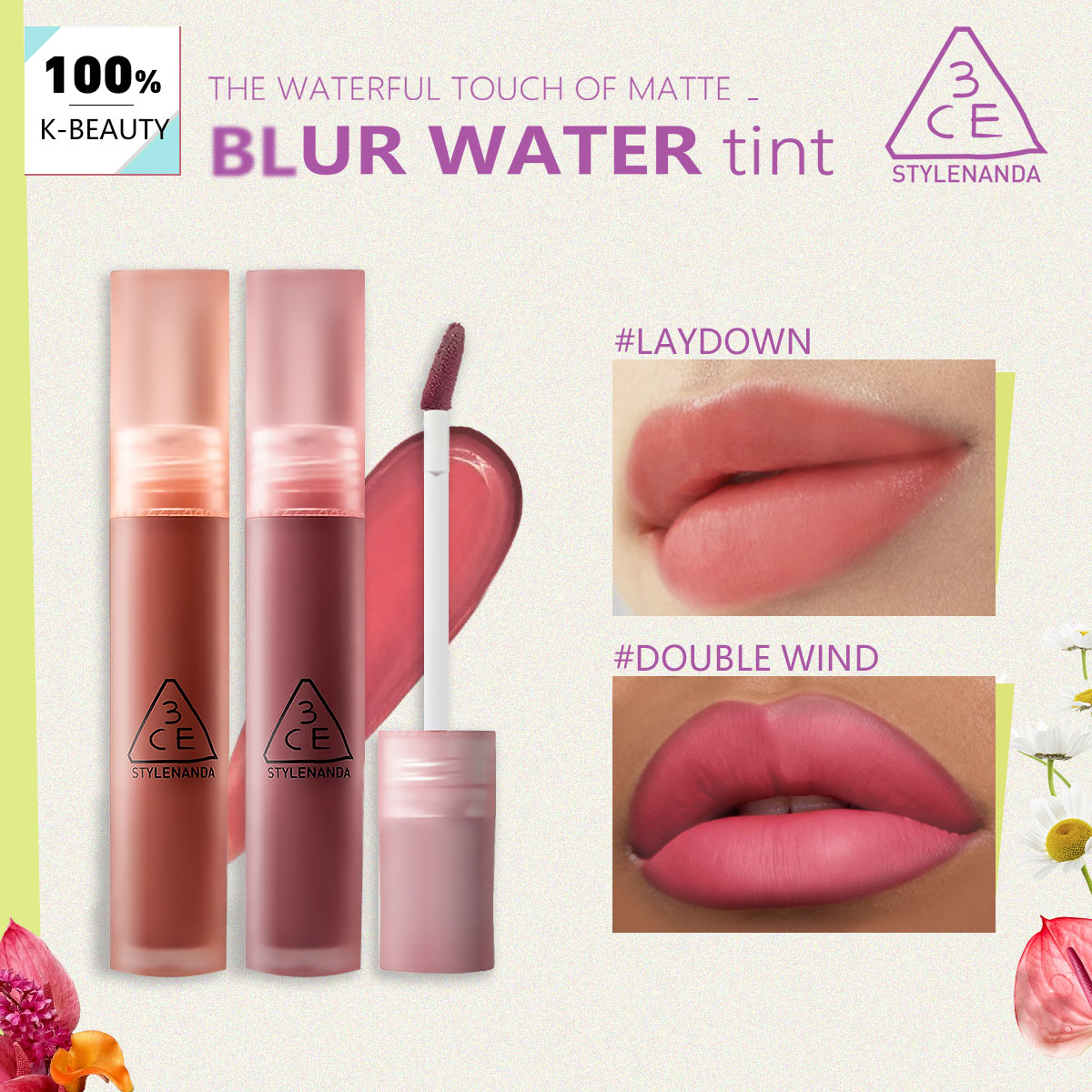 3CE BLUR WATER TINT,Buildable  - огляд і ціна Lip Tint Korean